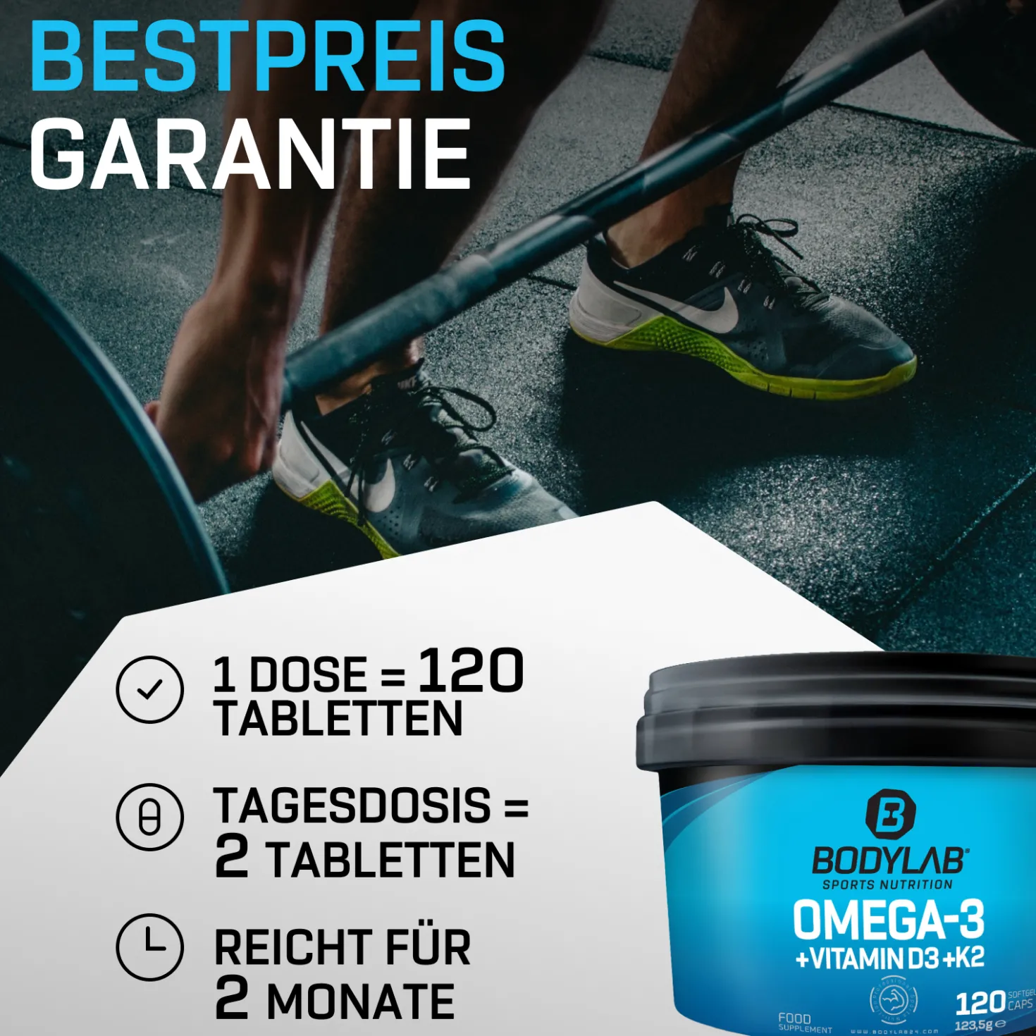 Omega-3 + Vitamin D3 + K2 Extreme (120 Kapseln)
