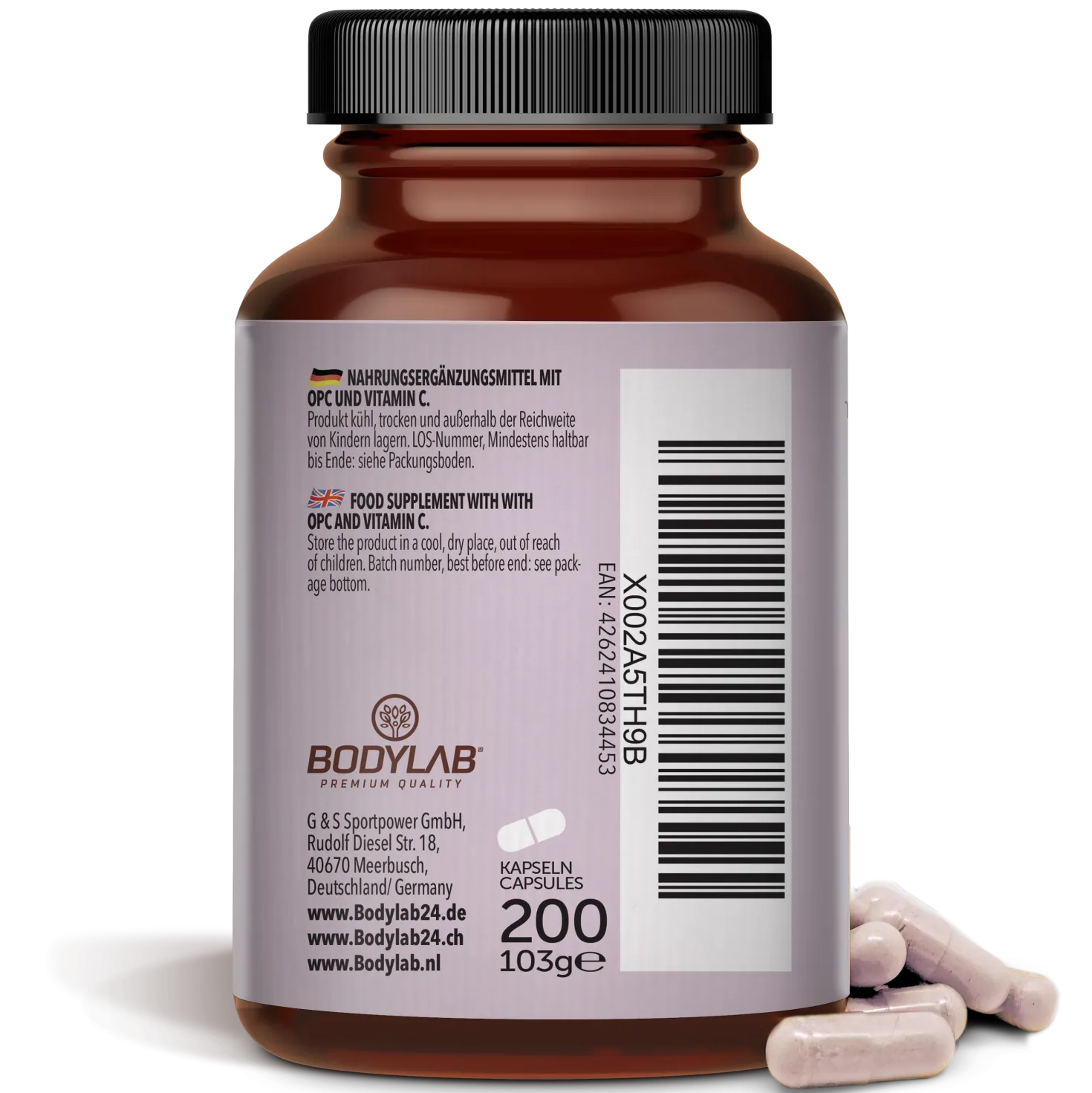 OPC Traubenkernextrakt + Vitamin C (200 Kapseln)