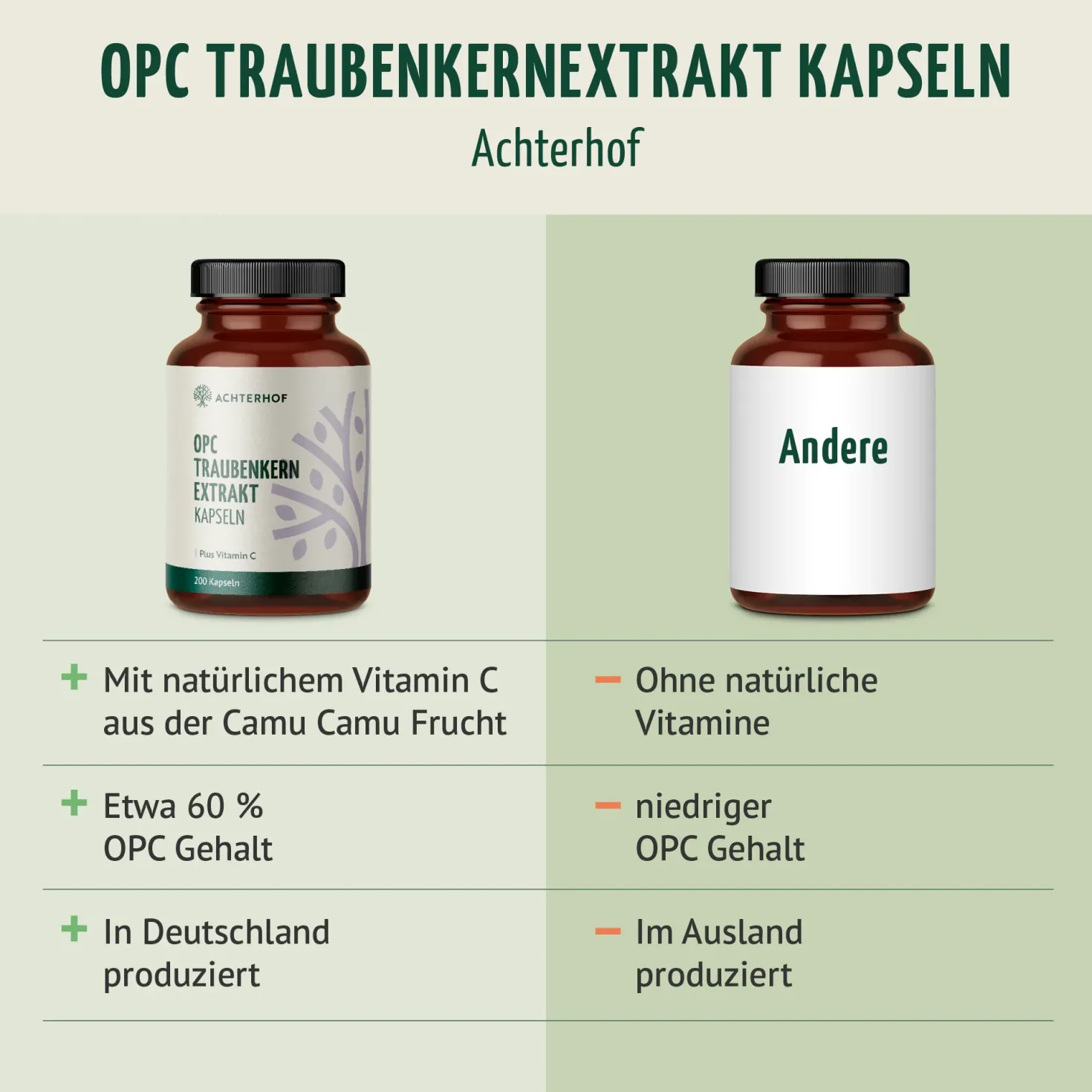 OPC Traubenkernextrakt + Vitamin C Kapseln (200 Kapseln)