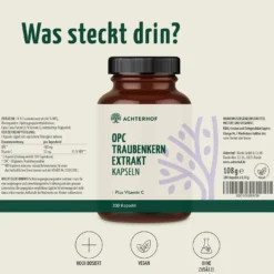 OPC Traubenkernextrakt + Vitamin C Kapseln (200 Kapseln)