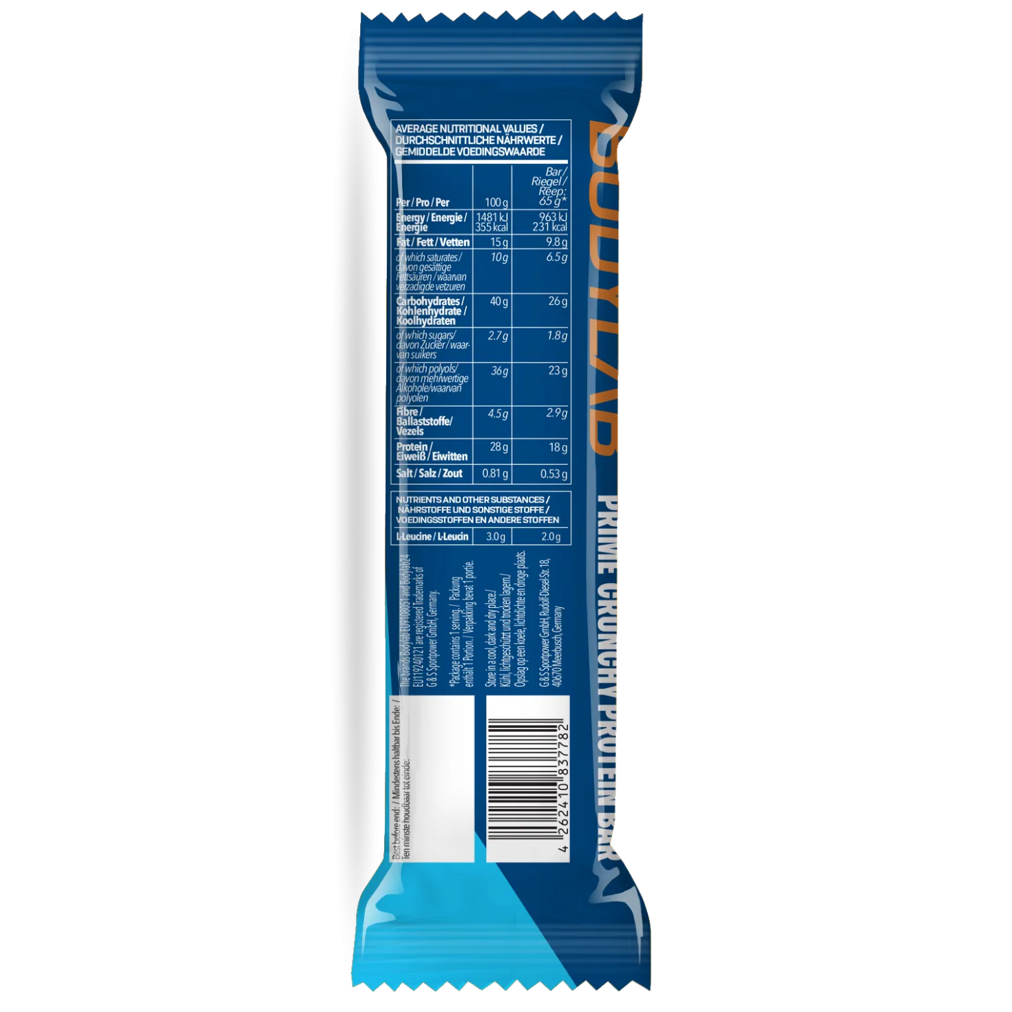 Prime Crunchy Protein Bar - 2 g Leucin (12x65g)