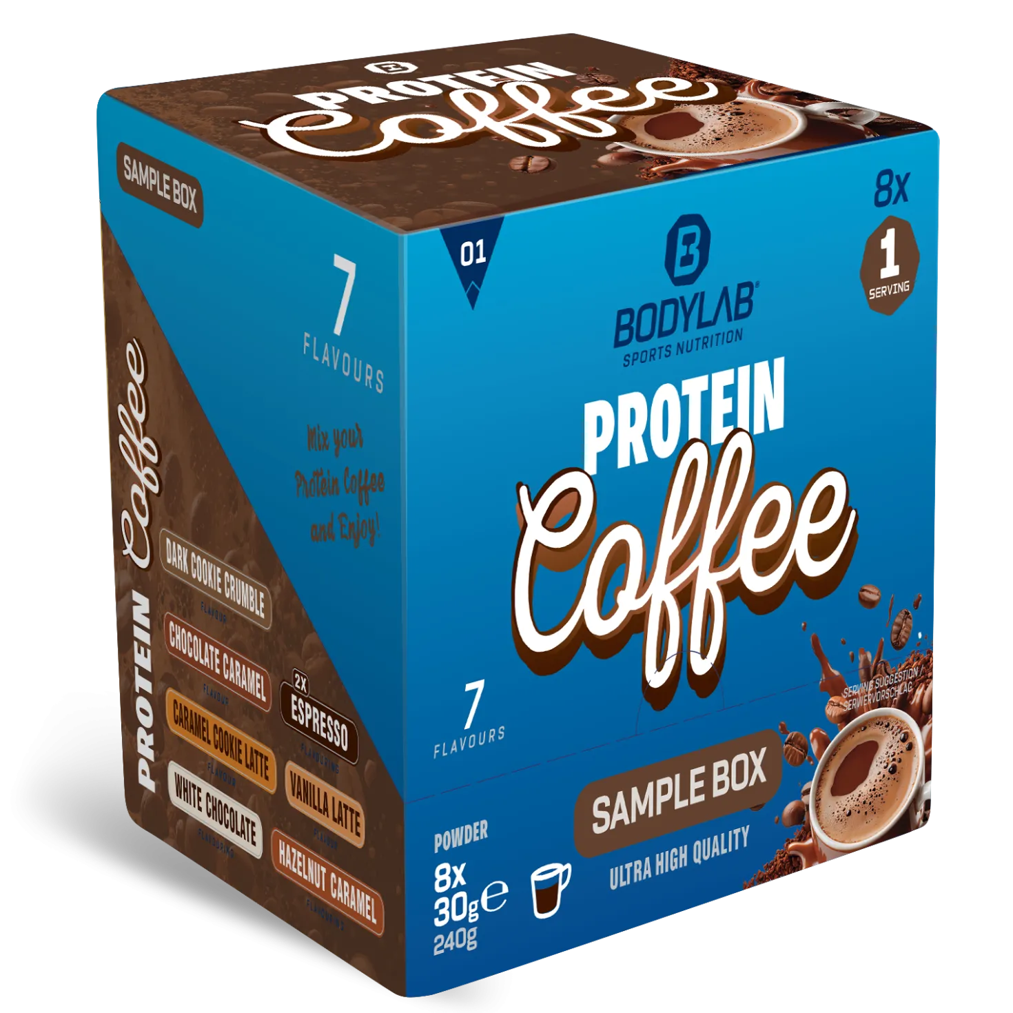 Protein Coffee Probierbox (8 Proben je 30g)