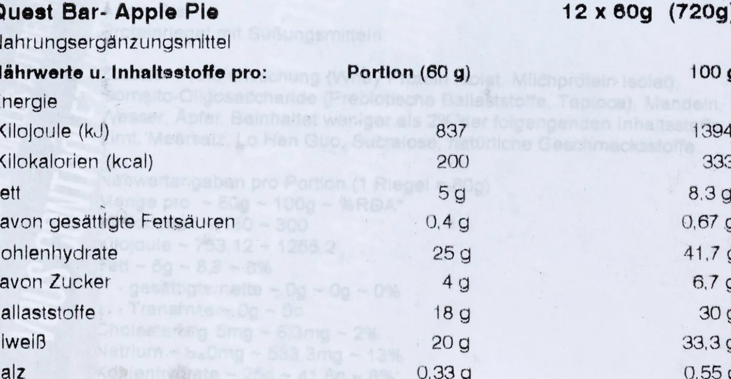 Quest Bar (12x60g)