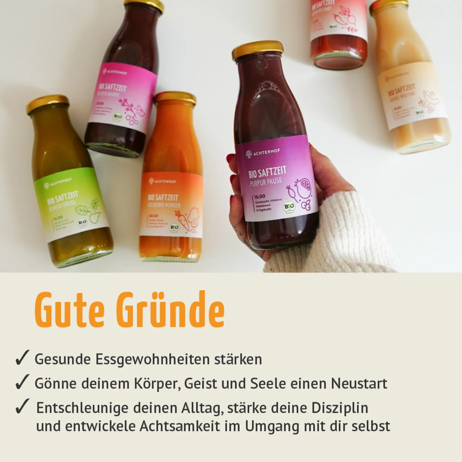 Saftzeit Bio Fastenkur 1-7 Tage (6 Flaschen pro Tag)