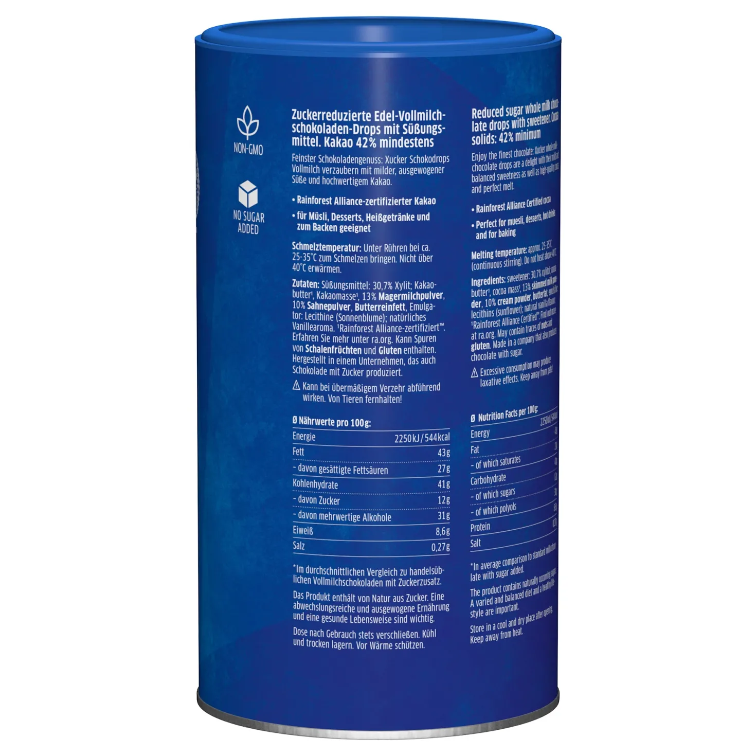 Schokodrops Vollmilch mit finnischem Xylit (750g)