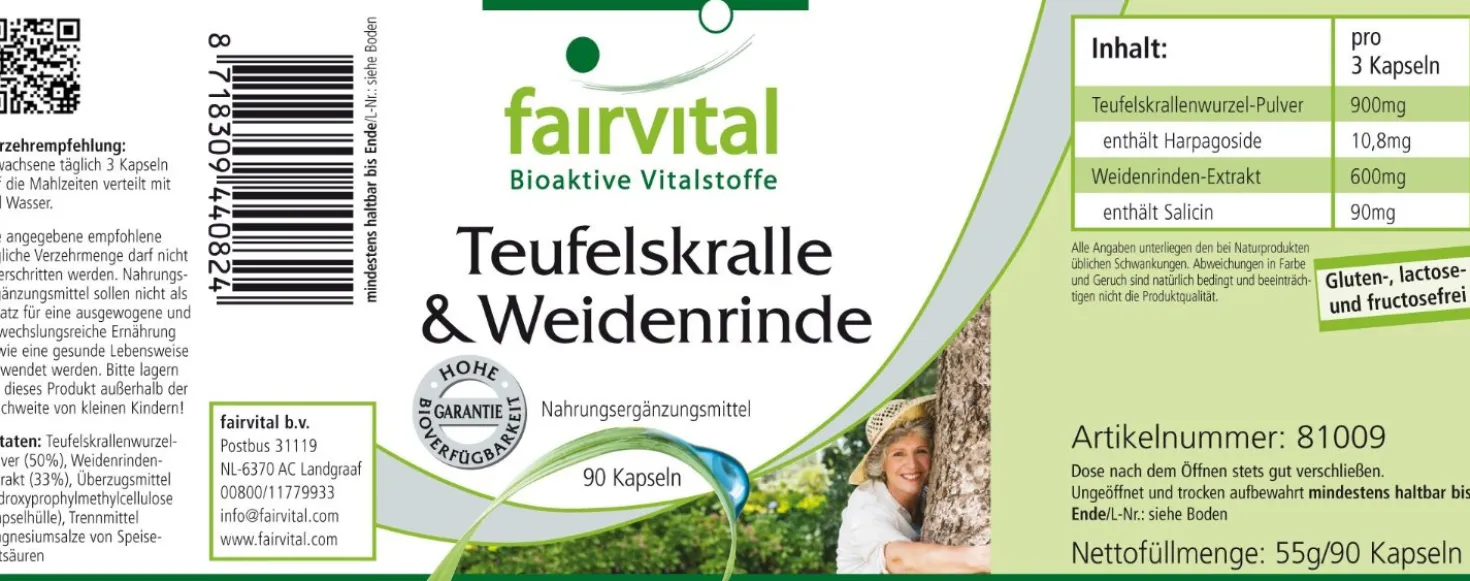 Teufelskralle und Weidenrinde (90 Kapseln)