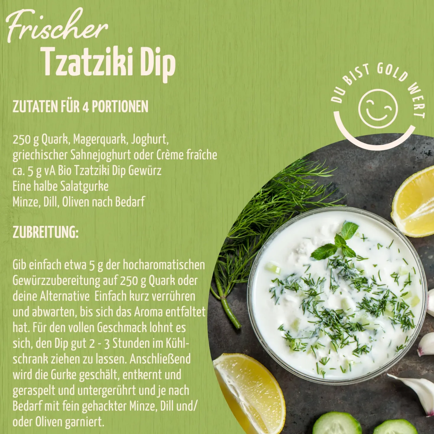 Tzatziki Dip Gewürzzubereitung Bio (100g)
