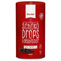 Vegane Schokodrops Edelbitter mit finnischem Xylit (750g)