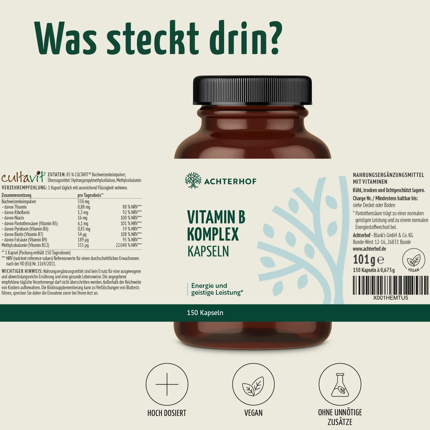 Vitamin B Komplex (150 Kapseln)