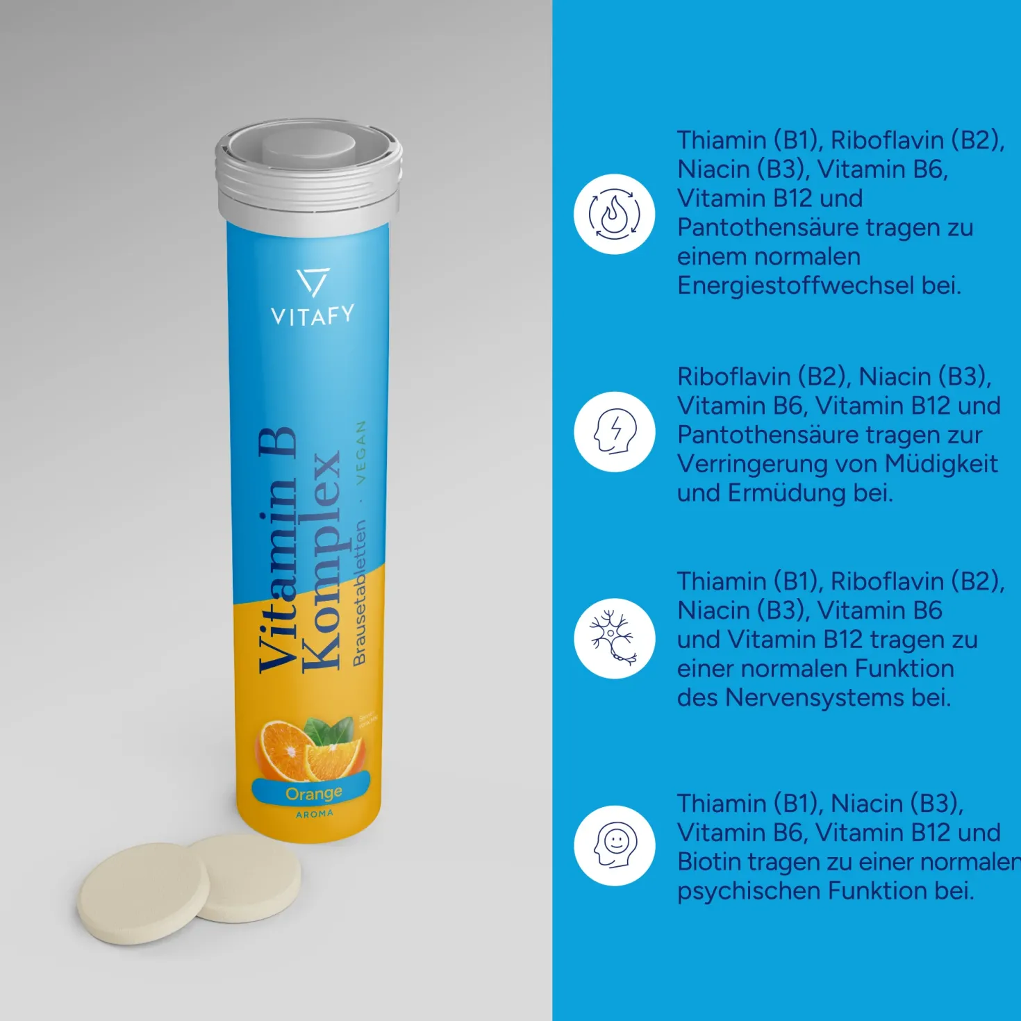 Vitamin B Komplex - Orange (20 Brausetabletten)