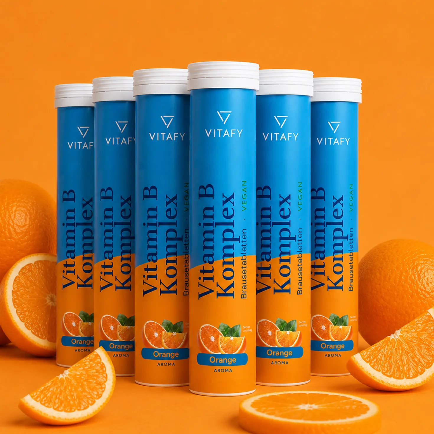 Vitamin B Komplex - Orange (20 Brausetabletten) - 6er Pack