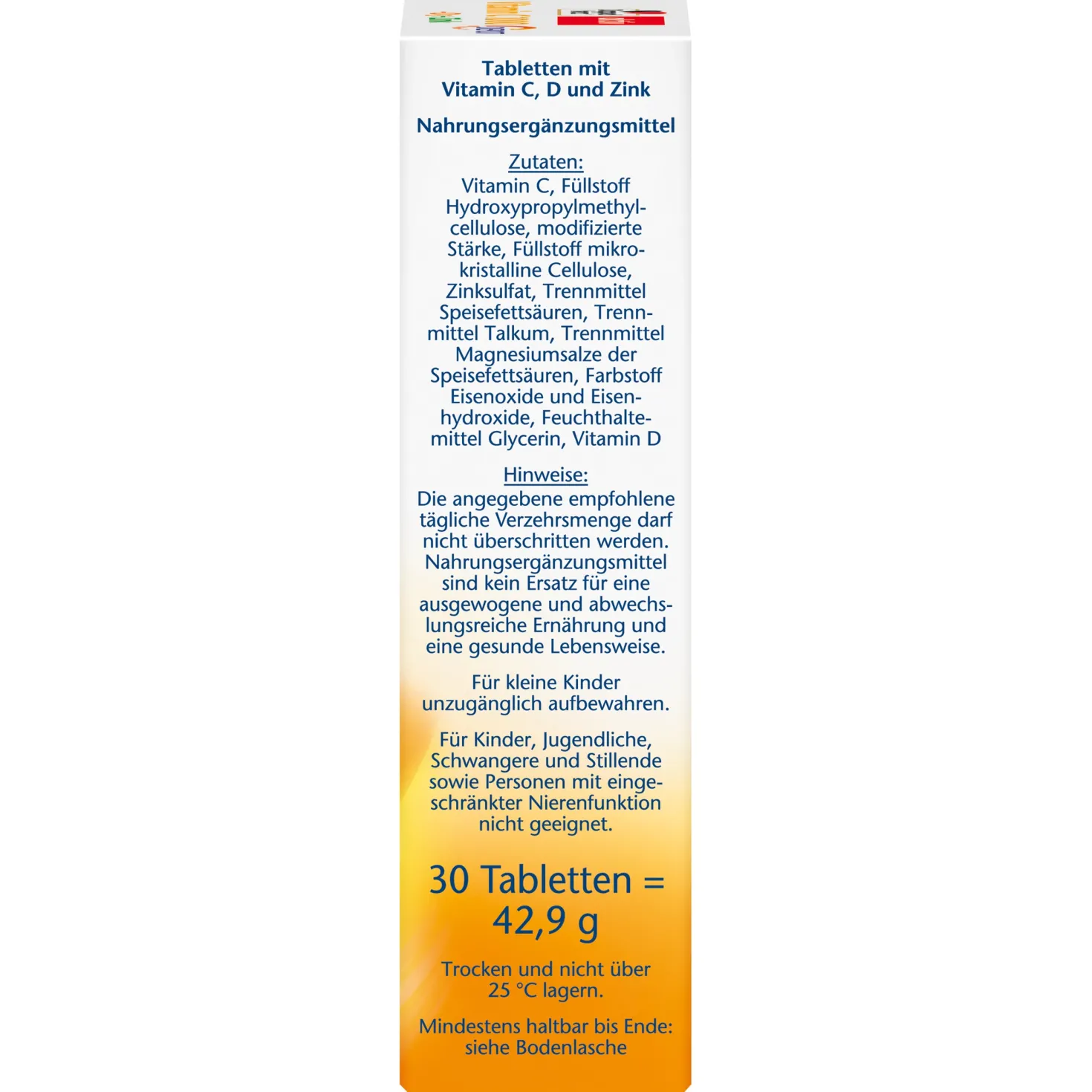 Vitamin C 1000 + D3 + Zink Depot (30 Tabletten)