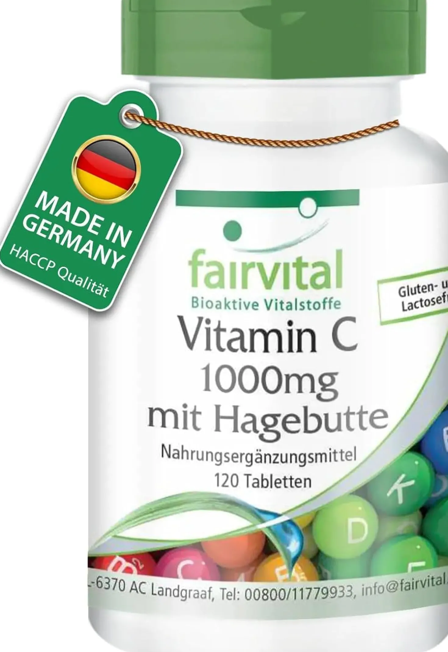 Vitamin C 1000mg mit Hagebutten (120 Tabletten)