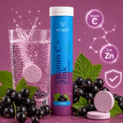 Vitamin C + Zink - Cassis (20 Brausetabletten)