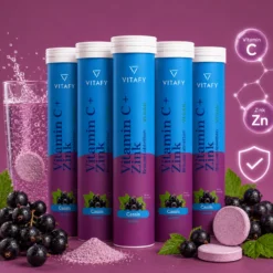 Vitamin C + Zink - Cassis (20 Brausetabletten) - 6er Pack