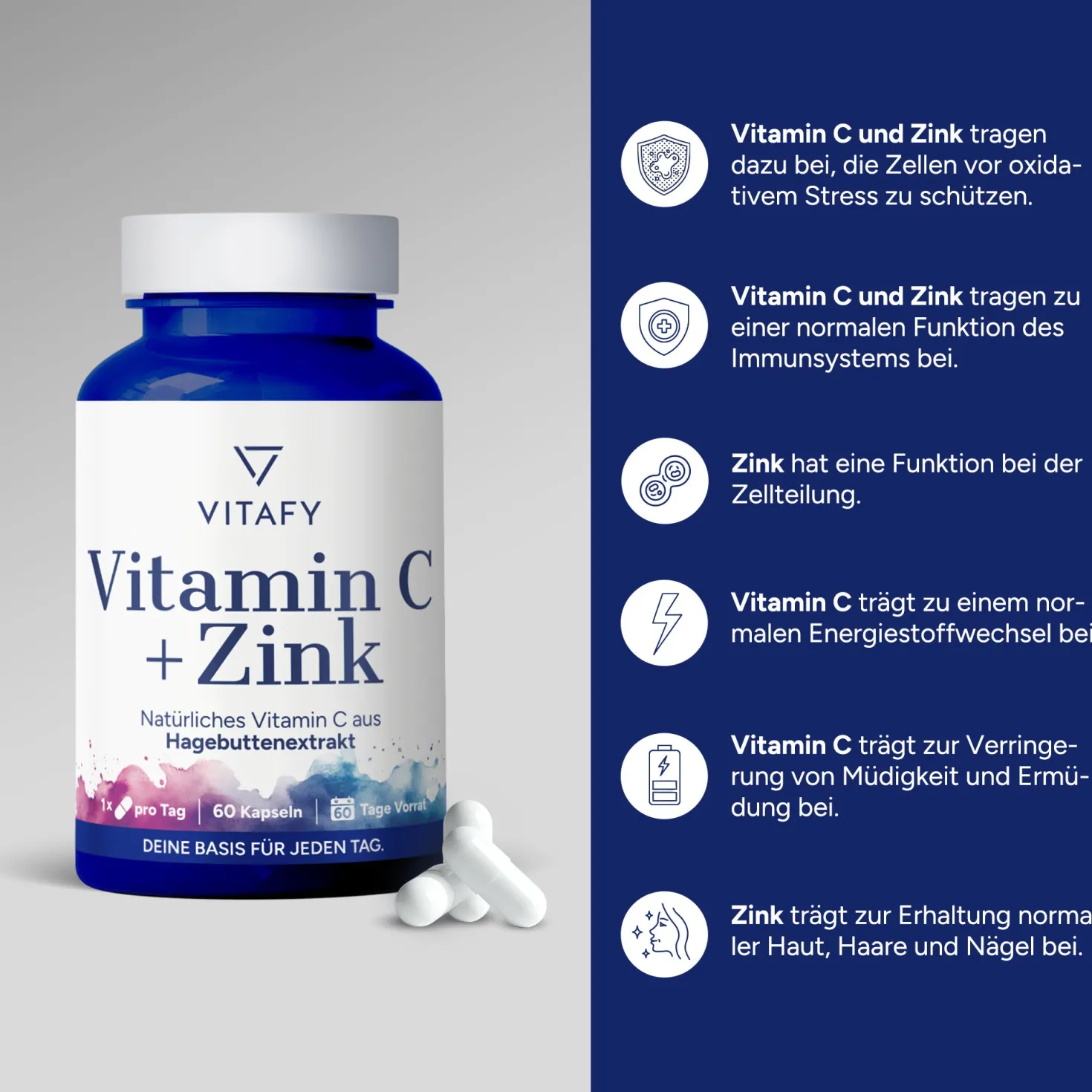 Vitamin C + Zink (60 Kapseln)