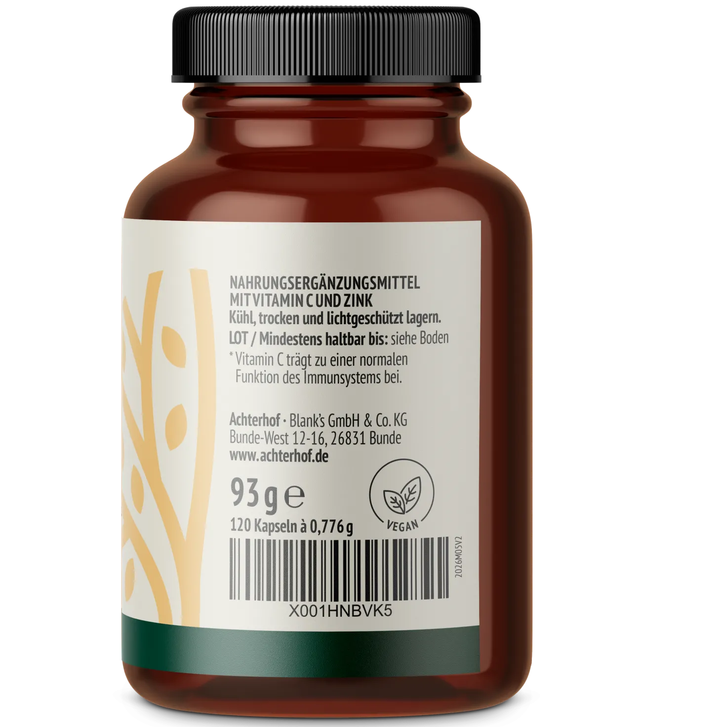 Vitamin C + Zink Kapseln (120 Kapseln)