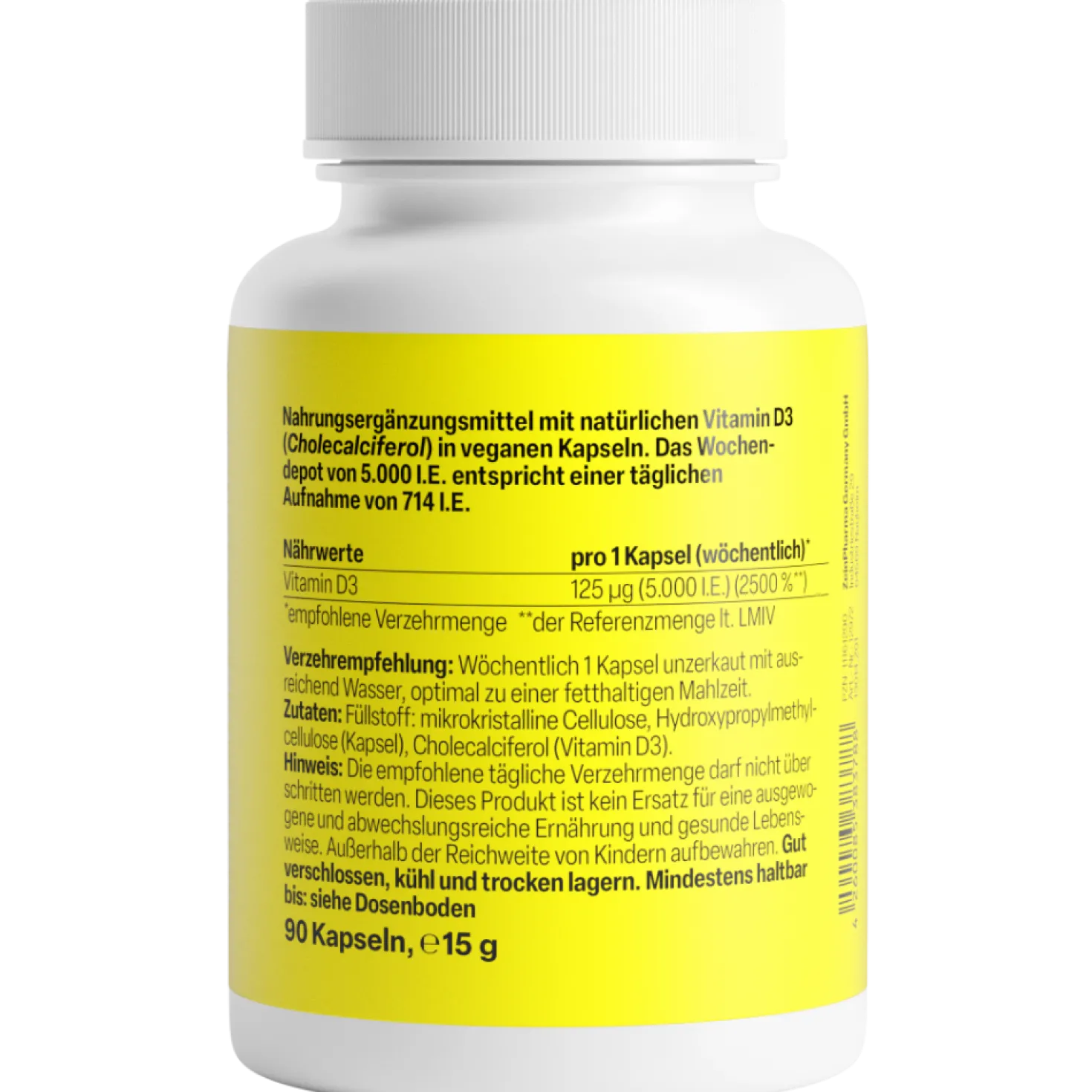 Vitamin D3 5000 I.E. Wochendepot (90 Kapseln)