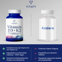 Vitamin D3 + K2 (90 Kapseln)