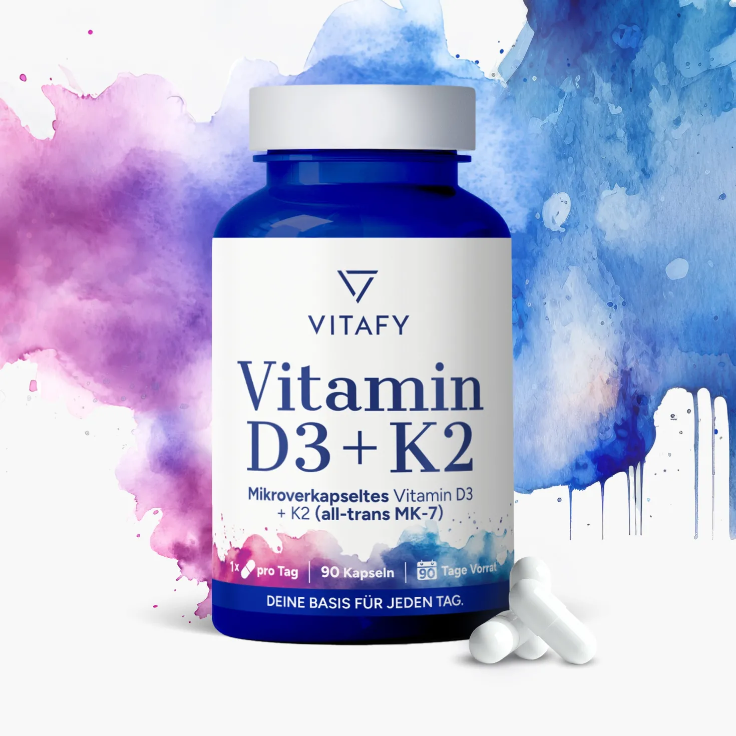 Vitamin D3 + K2 (90 Kapseln)