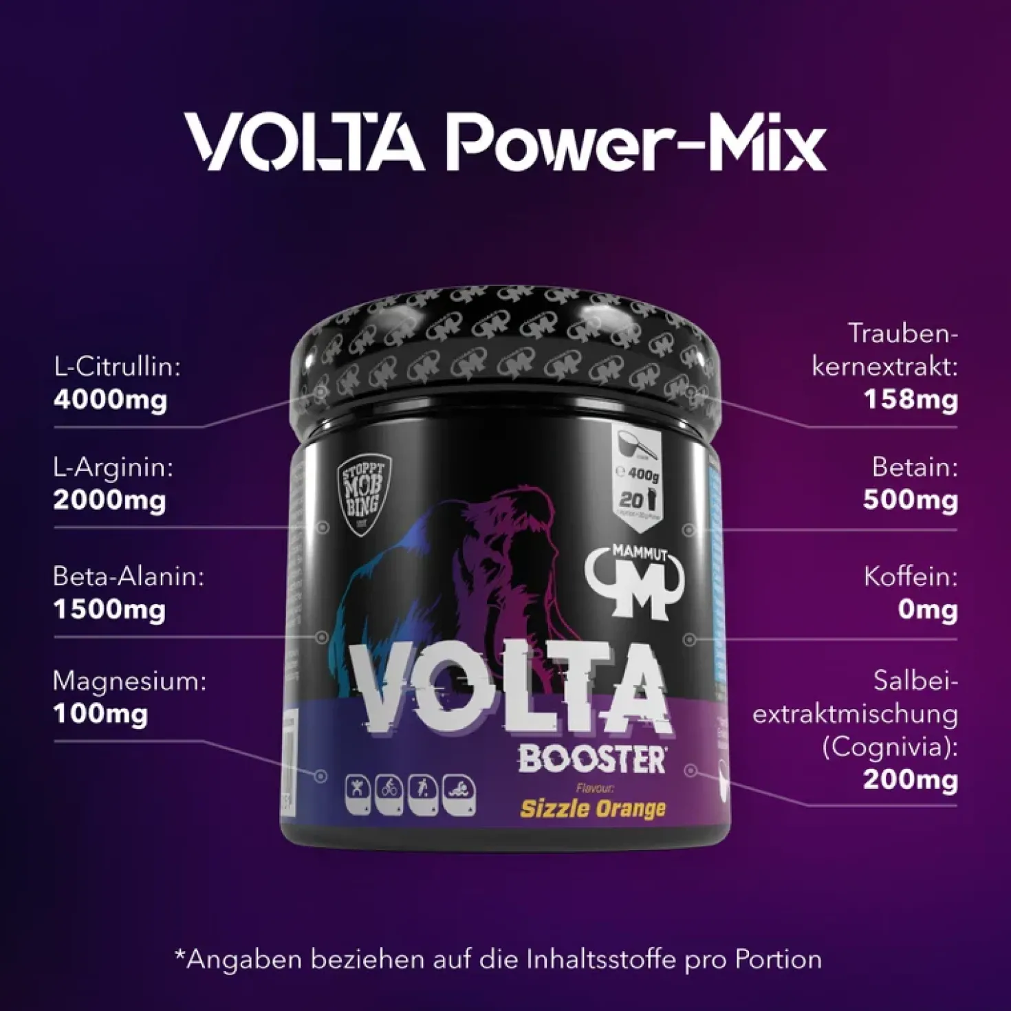 Volta Pre-Workout Booster Sizzle Orange (400g)