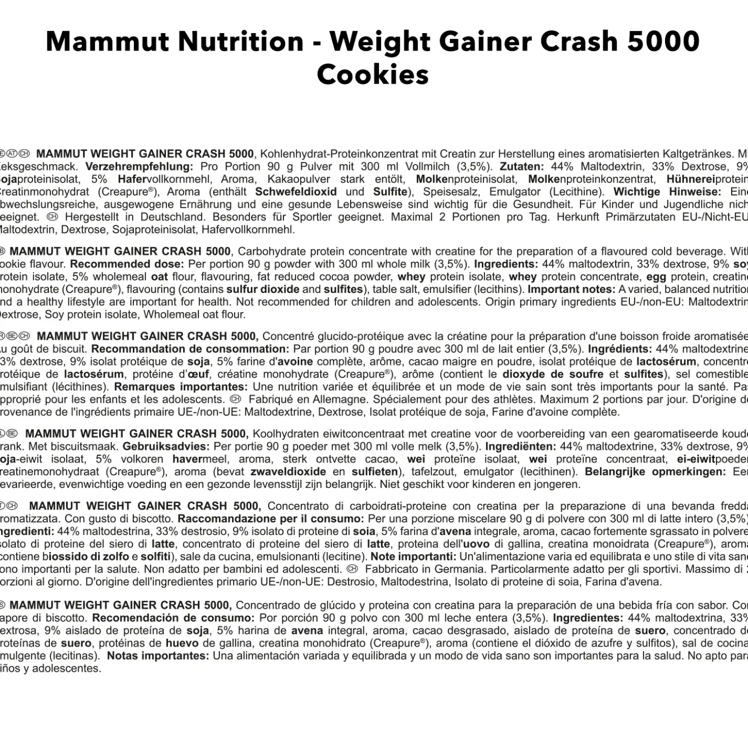Weight Gainer Crash 5000 (4500g)