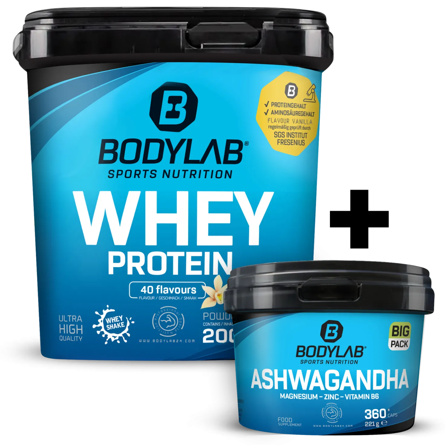 Whey + BIG PACK Ashwagandha (360 Kapseln)