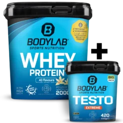 Whey + BIG PACK Testo Extreme 2.0 (420 Kapseln)