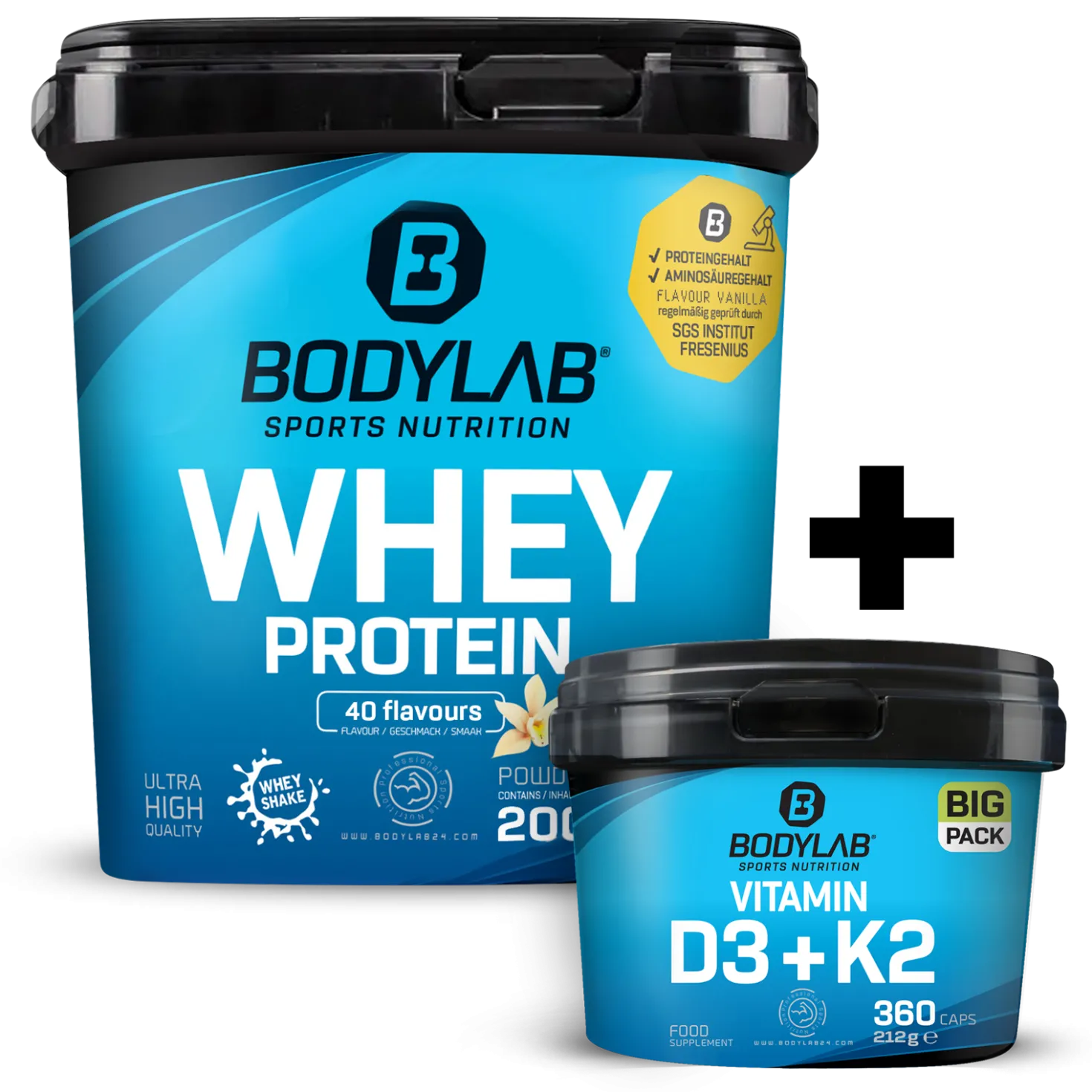 Whey + BIG PACK Vitamin D3 + K2 (360 Kapseln)