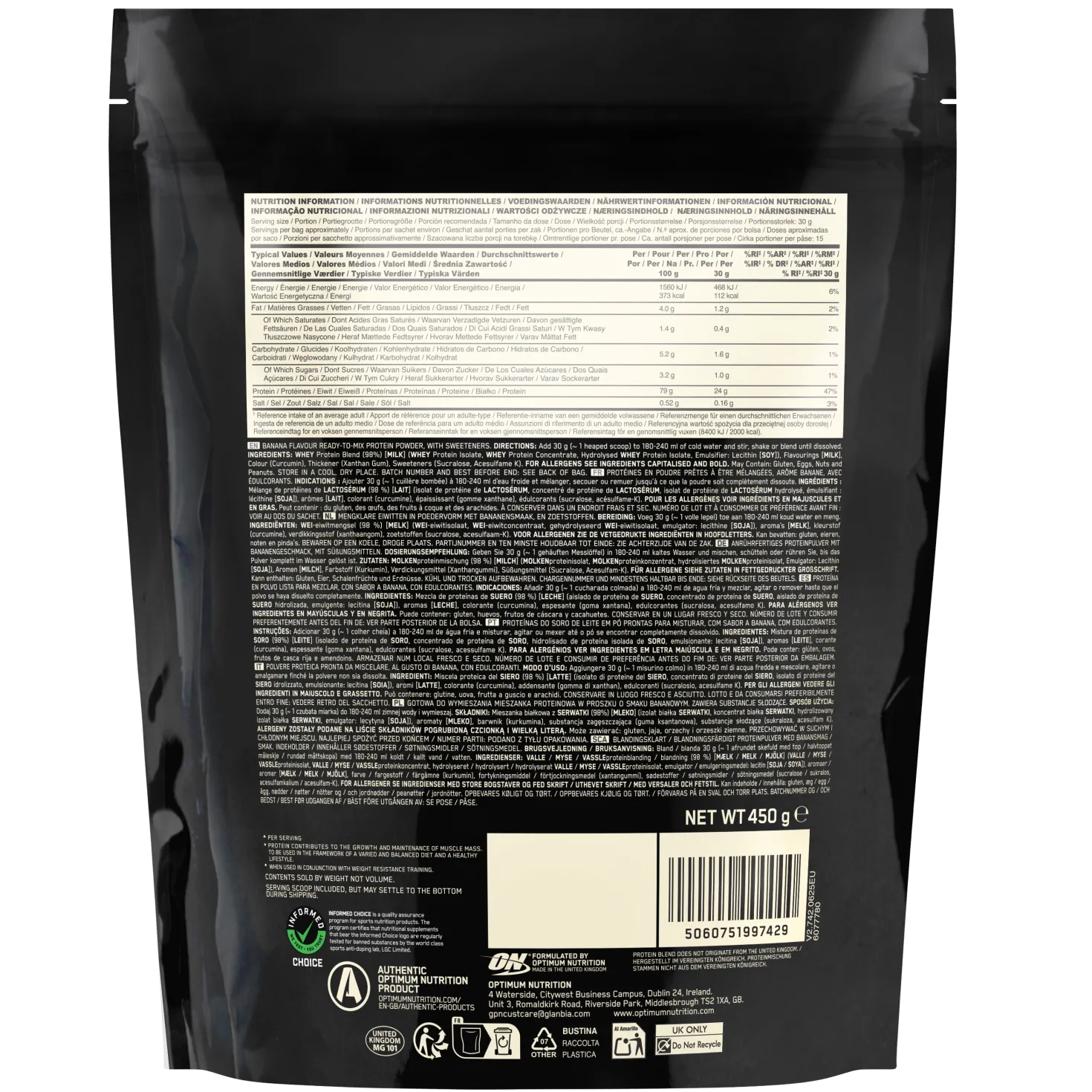 100% Whey Gold Standard (450g)