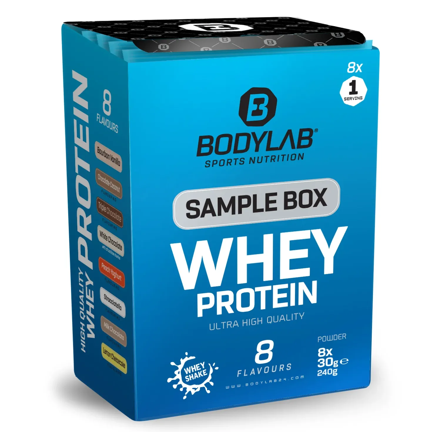 Whey Protein Probierboxen (8 Proben je 30g)