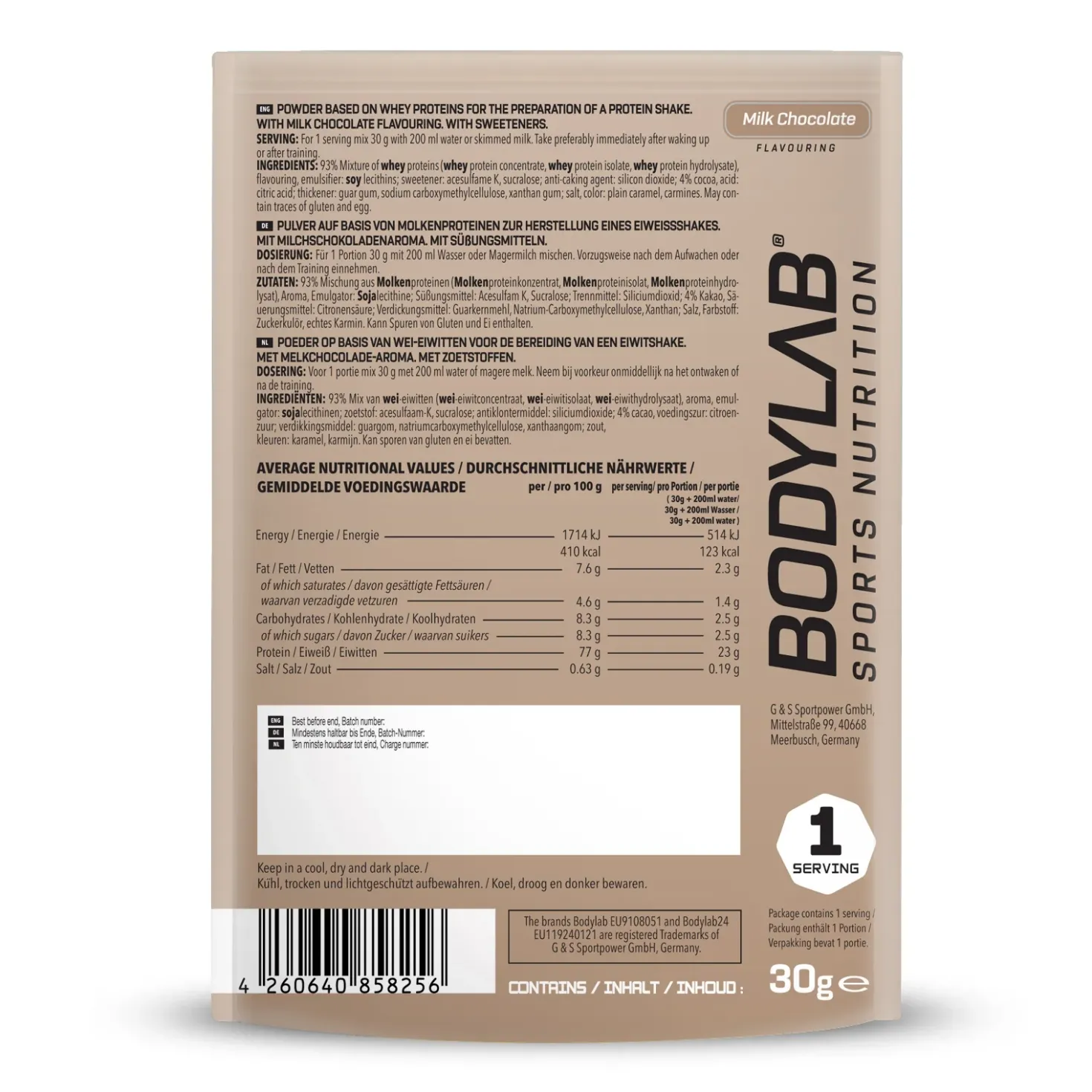 Whey Protein Probierboxen (8 Proben je 30g)