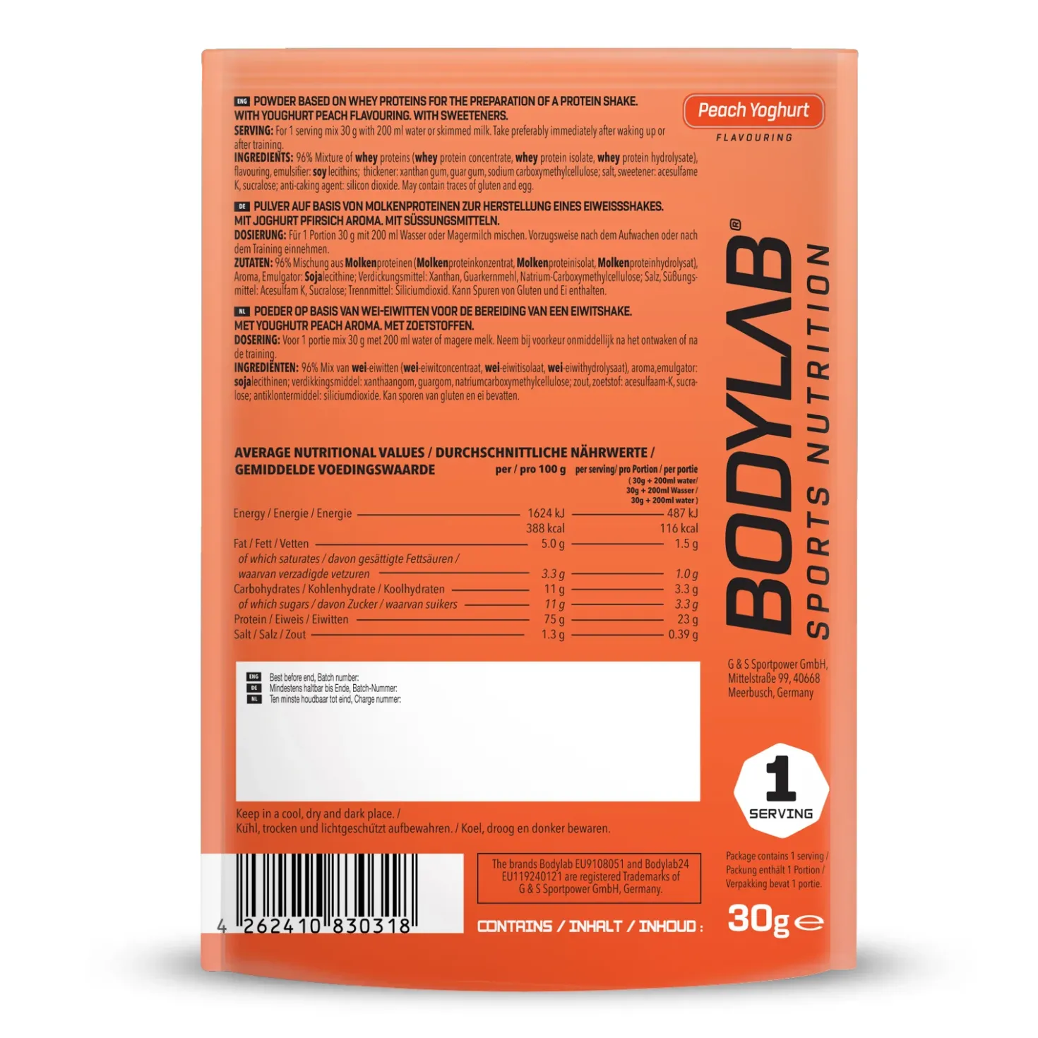 Whey Protein Probierboxen (8 Proben je 30g)