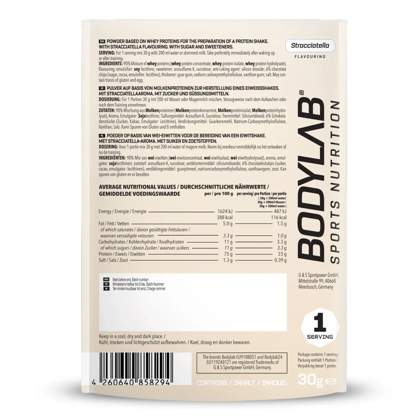 Whey Protein Probierboxen (8 Proben je 30g)