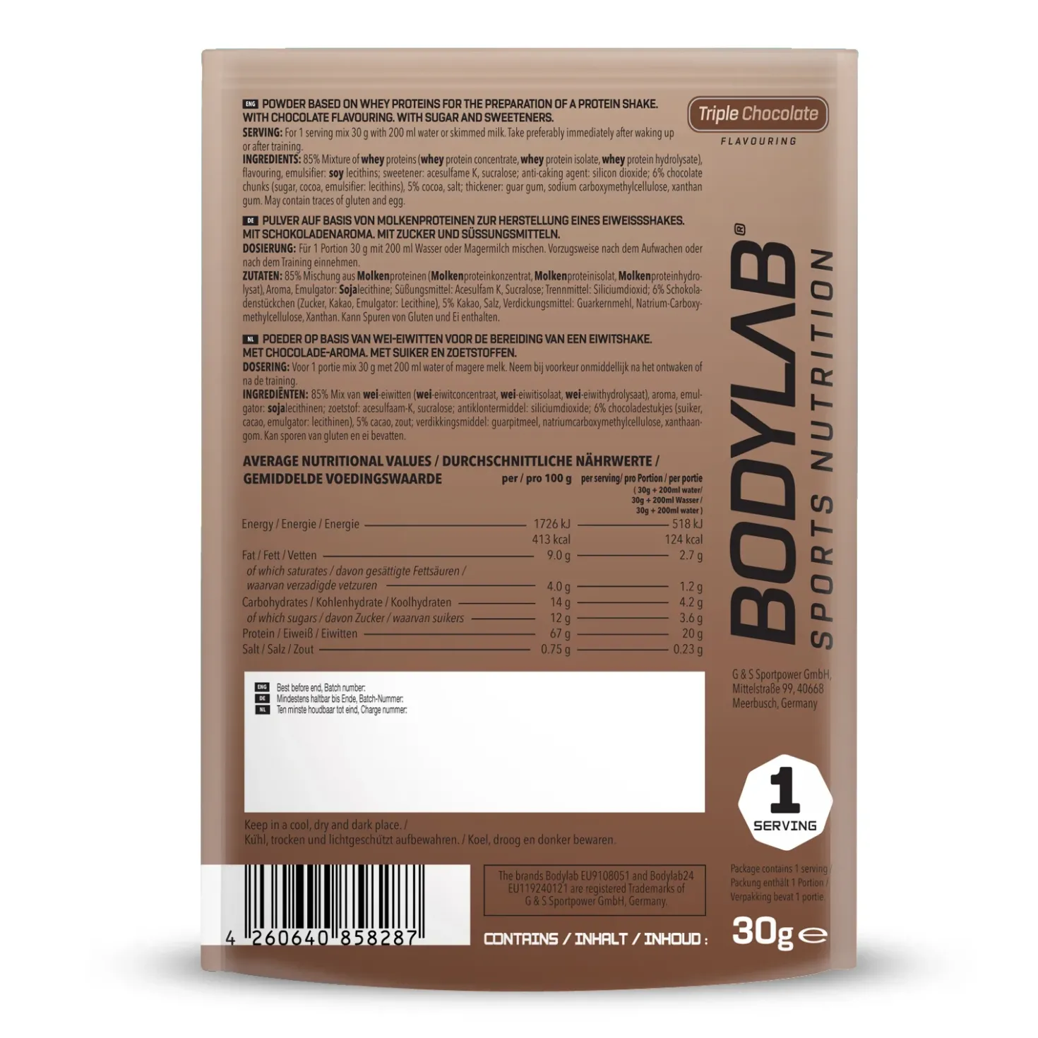 Whey Protein Probierboxen (8 Proben je 30g)
