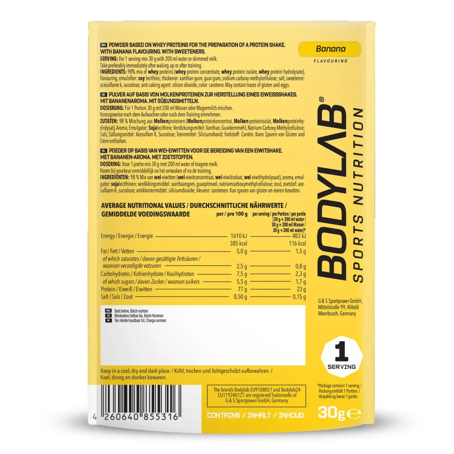 Whey Protein Probierboxen (8 Proben je 30g)