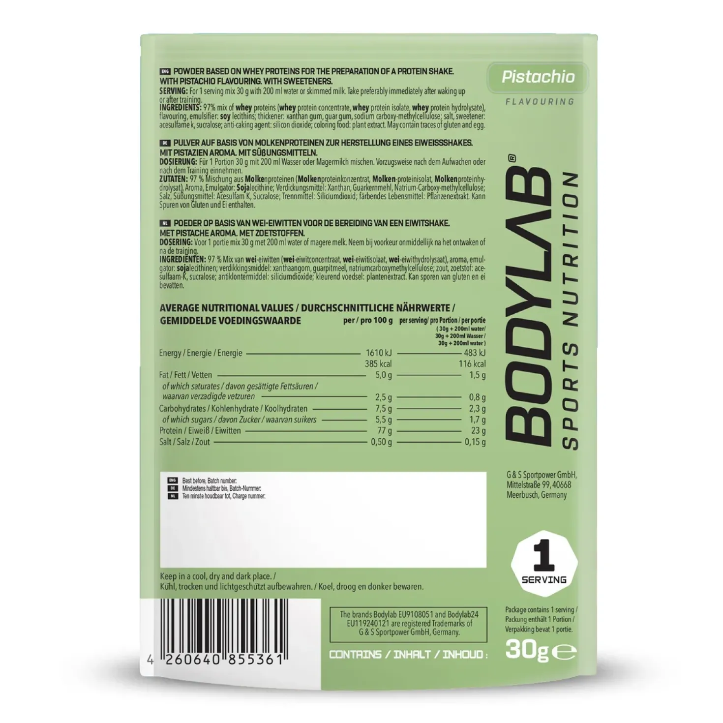 Whey Protein Probierboxen (8 Proben je 30g)