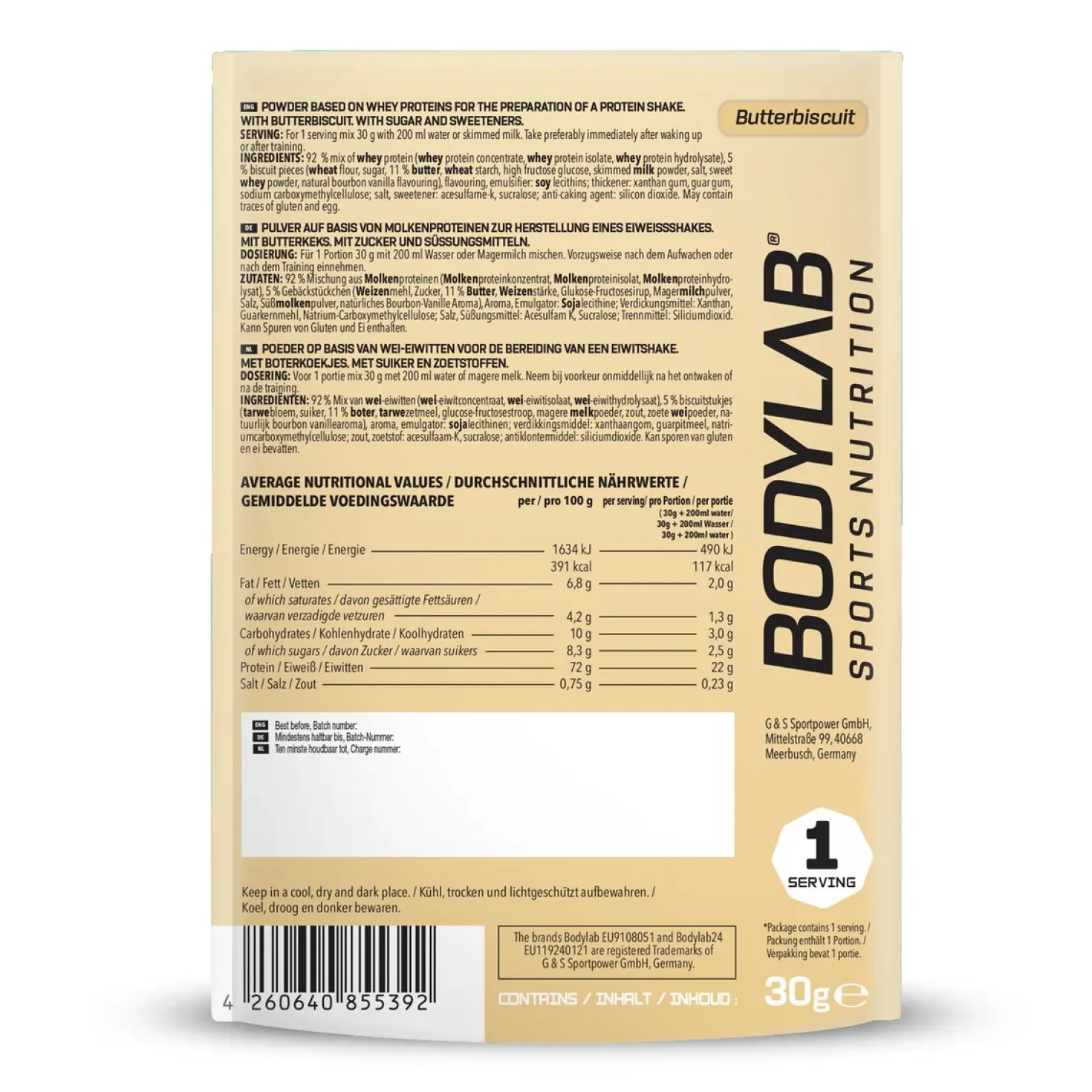 Whey Protein Probierboxen (8 Proben je 30g)