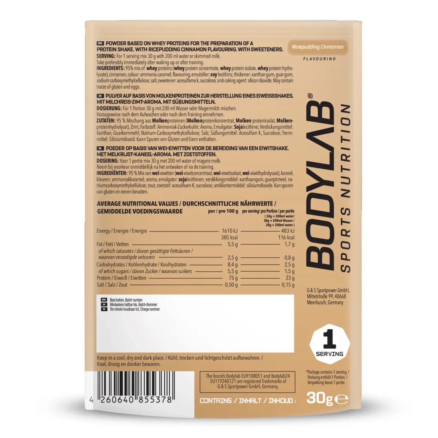 Whey Protein Probierboxen (8 Proben je 30g)