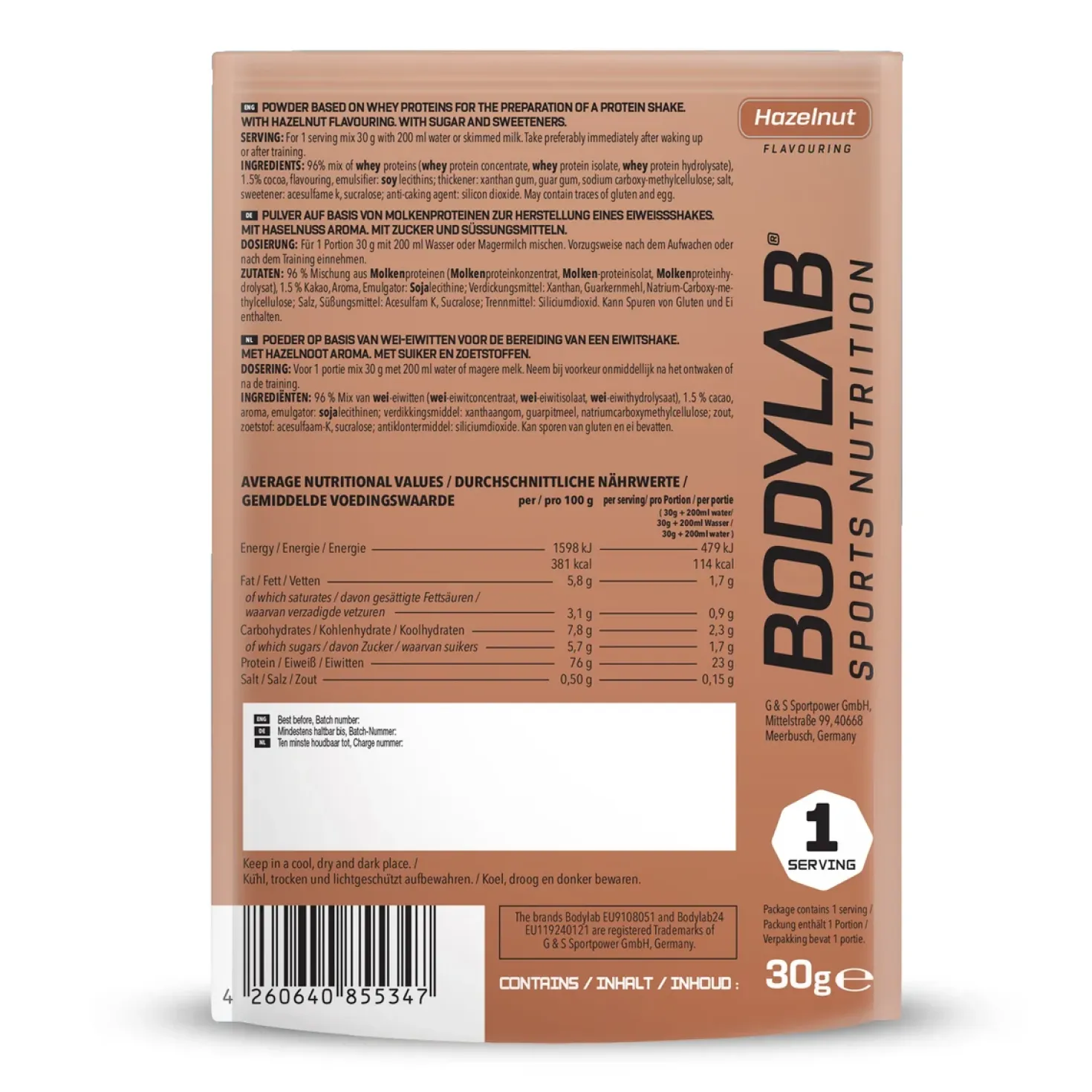 Whey Protein Probierboxen (8 Proben je 30g)