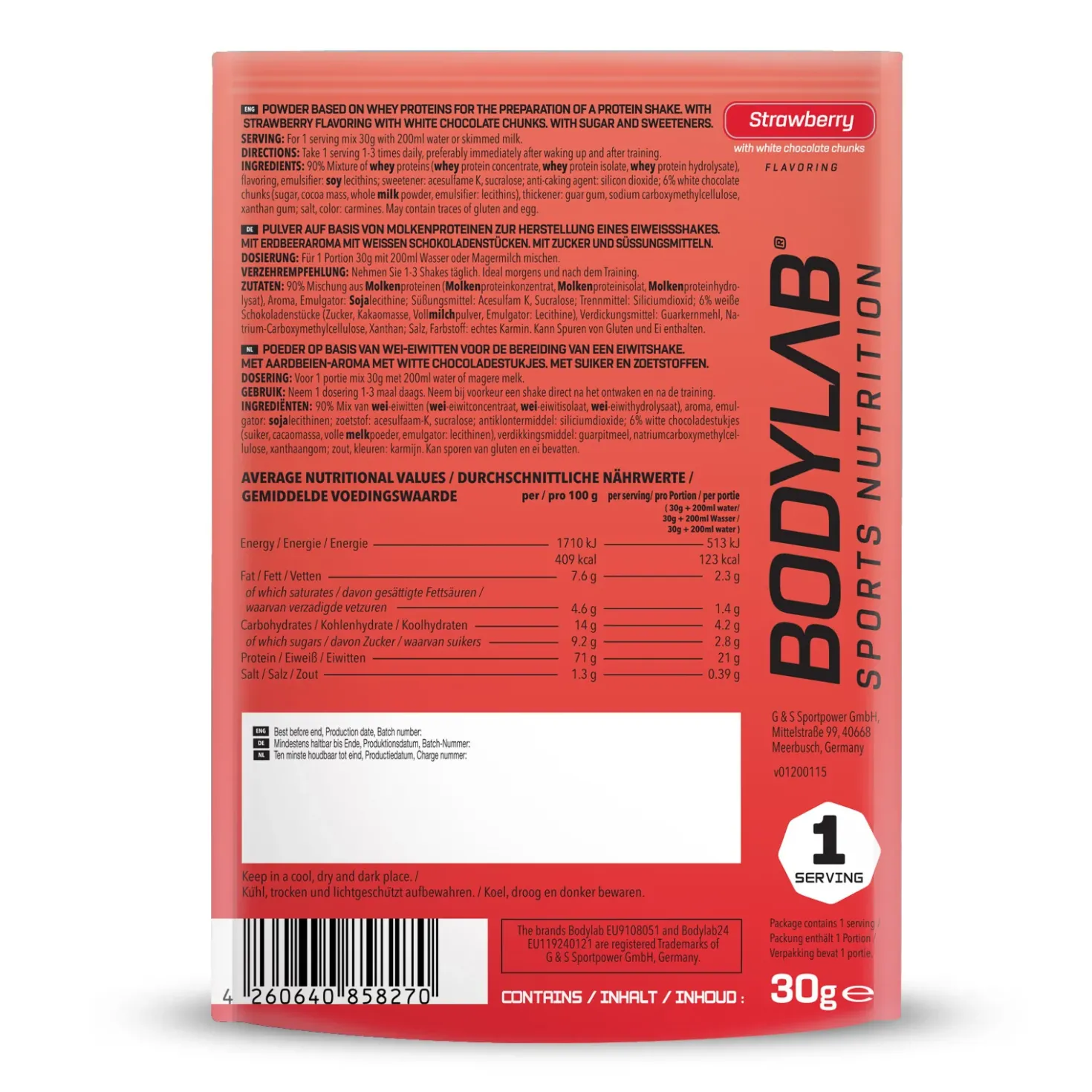 Whey Protein Probierboxen (8 Proben je 30g)