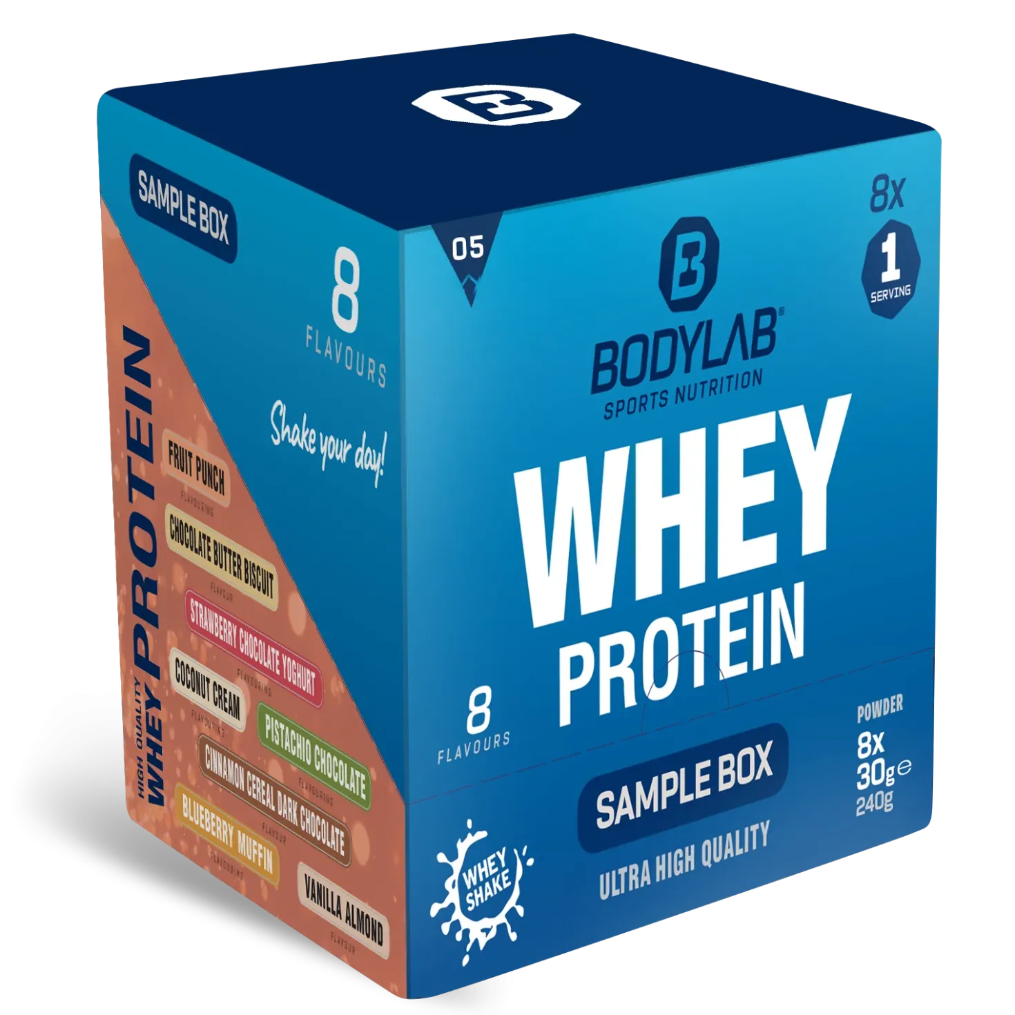 Whey Protein Probierboxen (8 Proben je 30g)