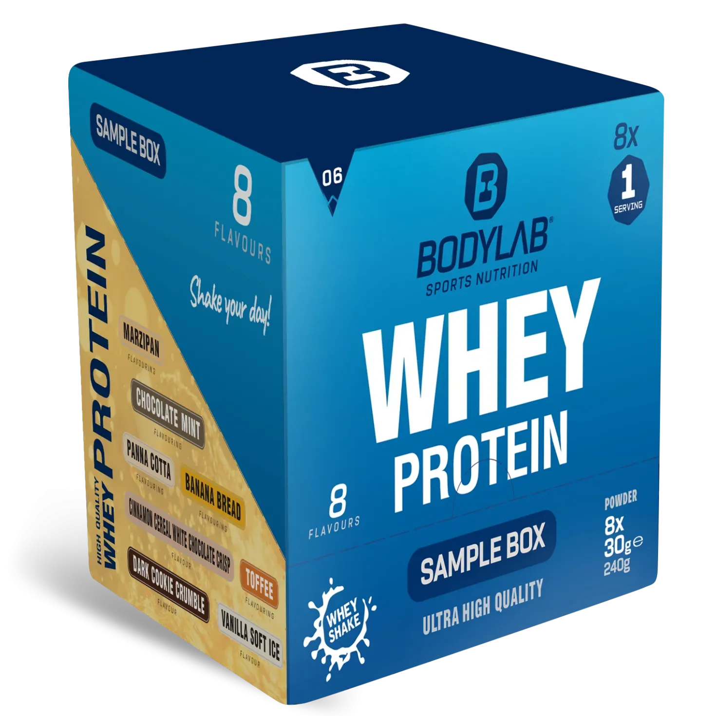Whey Protein Probierboxen (8 Proben je 30g)