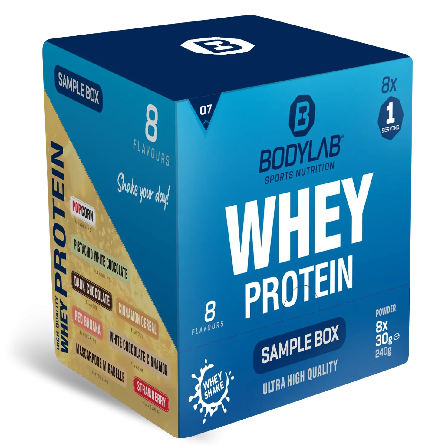 Whey Protein Probierboxen (8 Proben je 30g)