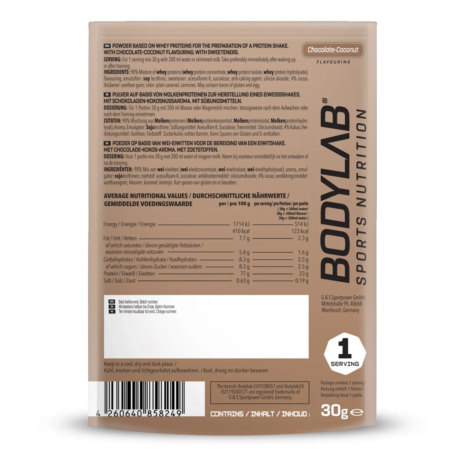 Whey Protein Probierboxen (8 Proben je 30g)