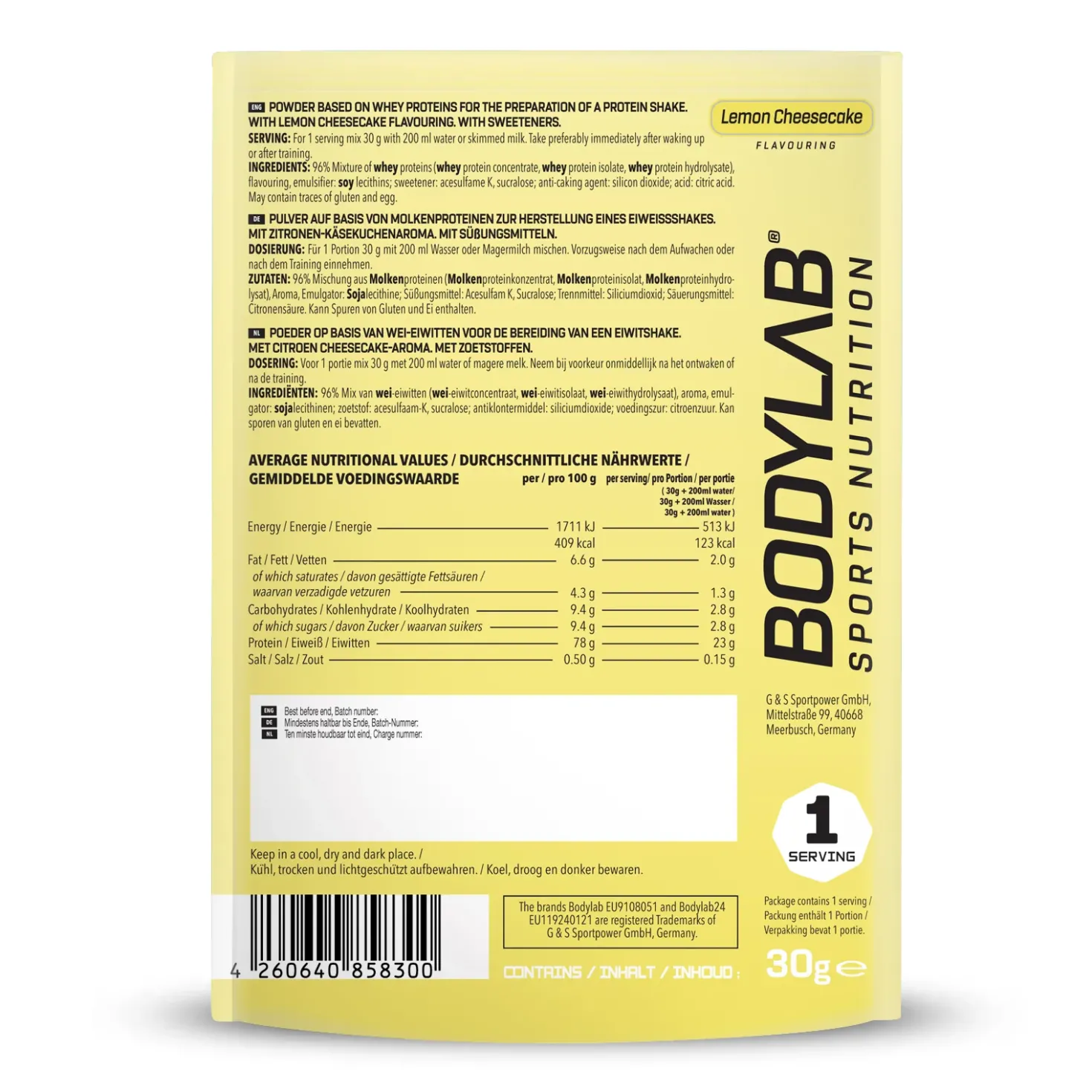 Whey Protein Probierboxen (8 Proben je 30g)