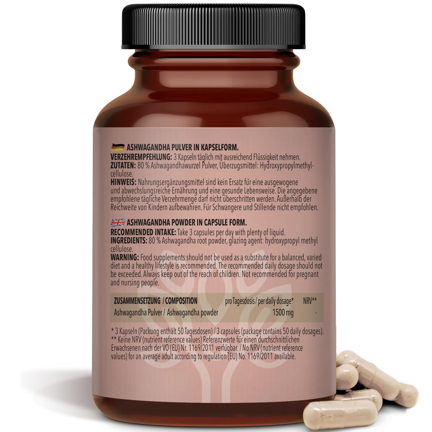 2 x Ashwagandha Pulver in Kapselform (2 x 150 Kapseln)