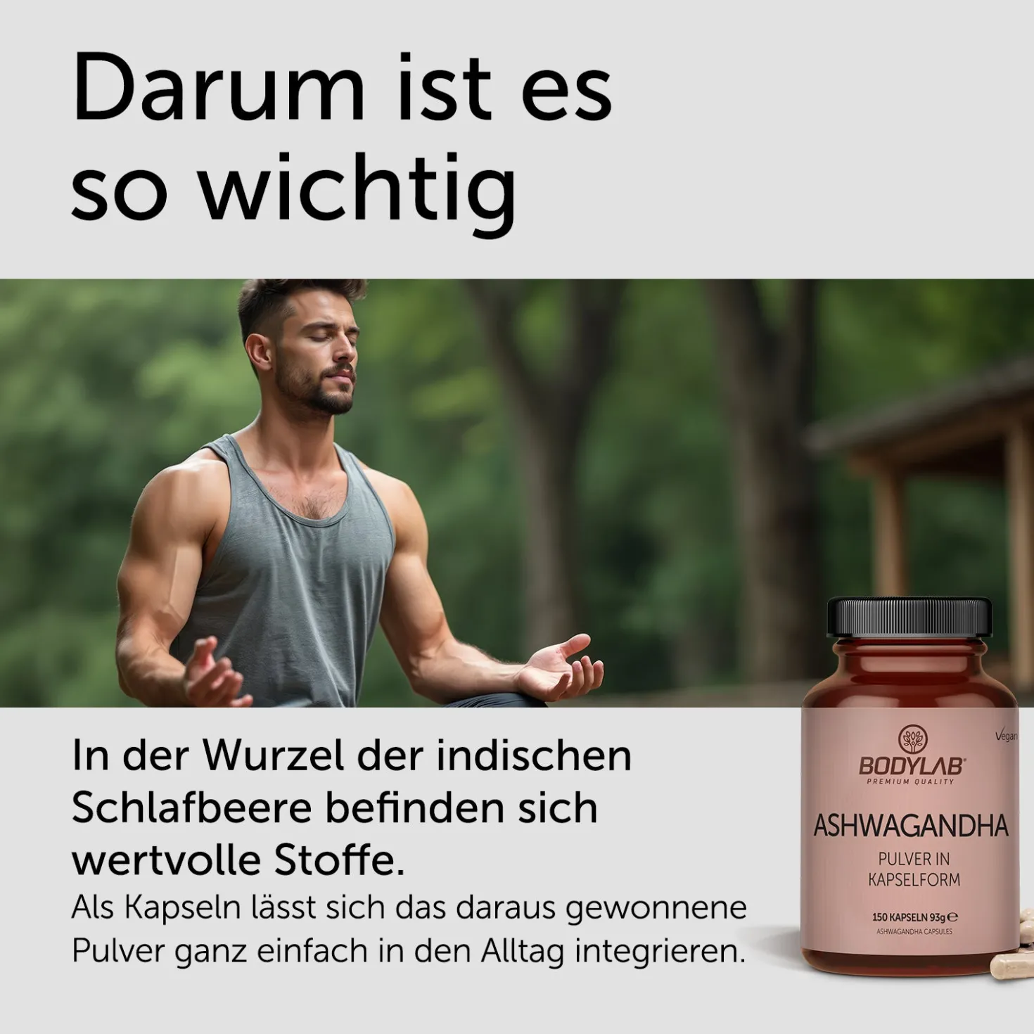 3 x Ashwagandha Pulver in Kapselform (3 x 150 Kapseln)