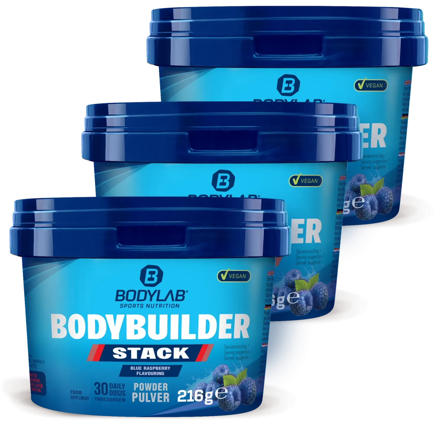 3 x Bodybuilder Stack Powder (je 216g)