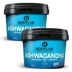 2 x Bodylab Ashwagandha + Magnesium - Zinc - Vitamin B6 (je 120 Kapseln)